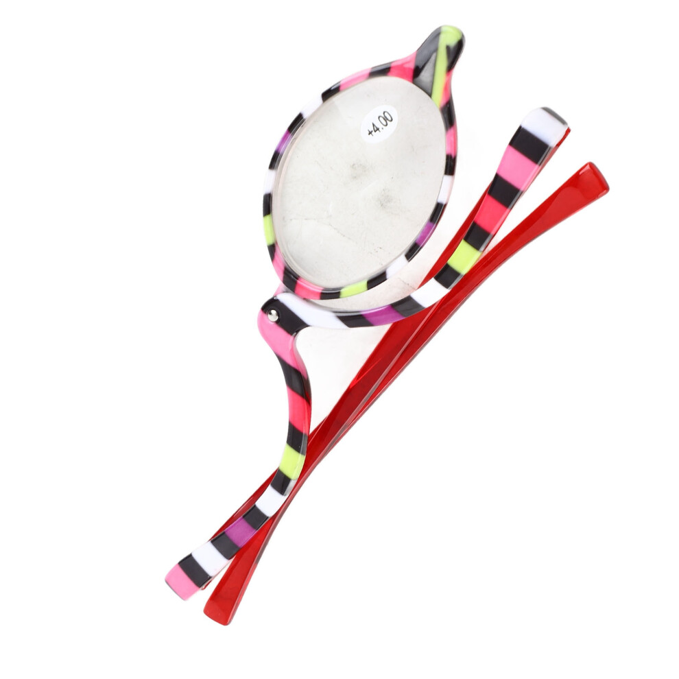 Colorful Rotating Single Lens Magnifying Makeup Glasses +4.00 Power