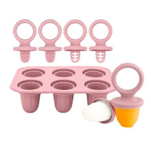 6 Piece Teething Ice Cubes Silicone Tray For-Deep pink Model B