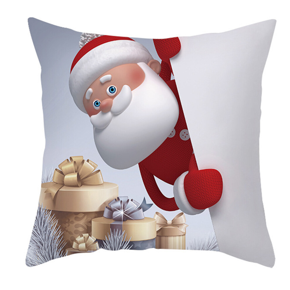 Christmas Backrest Cushion For Case 45X45cm Smile Snowman-2 Peach