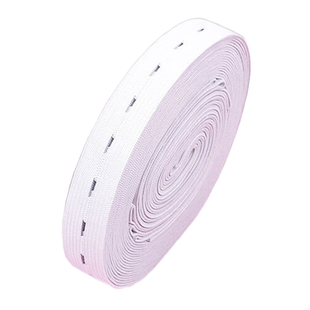 White Extended 29 Yard Flexible Strap With Eyelet Edging 2.5Cm