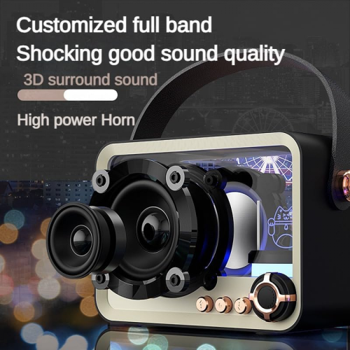 Ασύρματο ηχείο Bluetooth σε στιλ πανκ, διαφανές με φώτα RGB, ήχο HIFI HD 5W, υποστήριξη κά 1