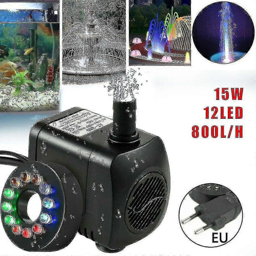 Αντλία σιντριβανιού 15w 800l/h, αντλία λίμνης, αντλία σιντριβανιού, αντλία κήπου, αν 1