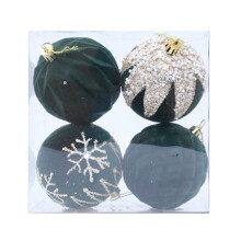 4Pcs Shatterproof Christmas Baubles Ball Ornament-Navy blue