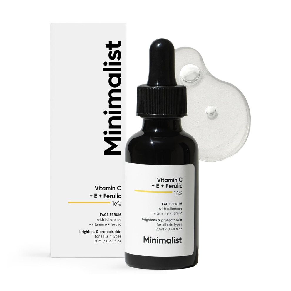 Minimalist White 16% Vitamin C Serum With Vitamin E & Ferulic Acid To Enhance Brightness, 20 Ml (Pack Of 1)