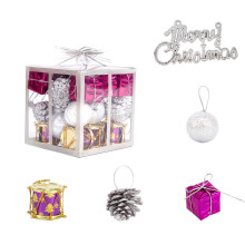 Christmas Balls Set Shatterproof Christmas Tree Balls-rose red