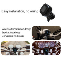 Waterproof Cordless Motorcycle Tire Pressure Monitoring System with 2 External Sensors