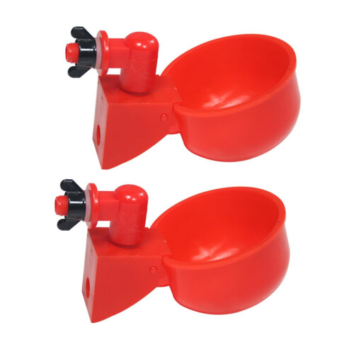 Plastic Automatic Poultry Water Dispenser 2Pack, ThickenedStructure, Compact Chicken Water Container FarmBackyard Birds