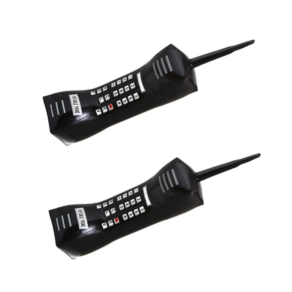 Inflatable Pvc Fake Phone Props, 2Pack, Photo Booth Theme Decorations Black 9339159394809