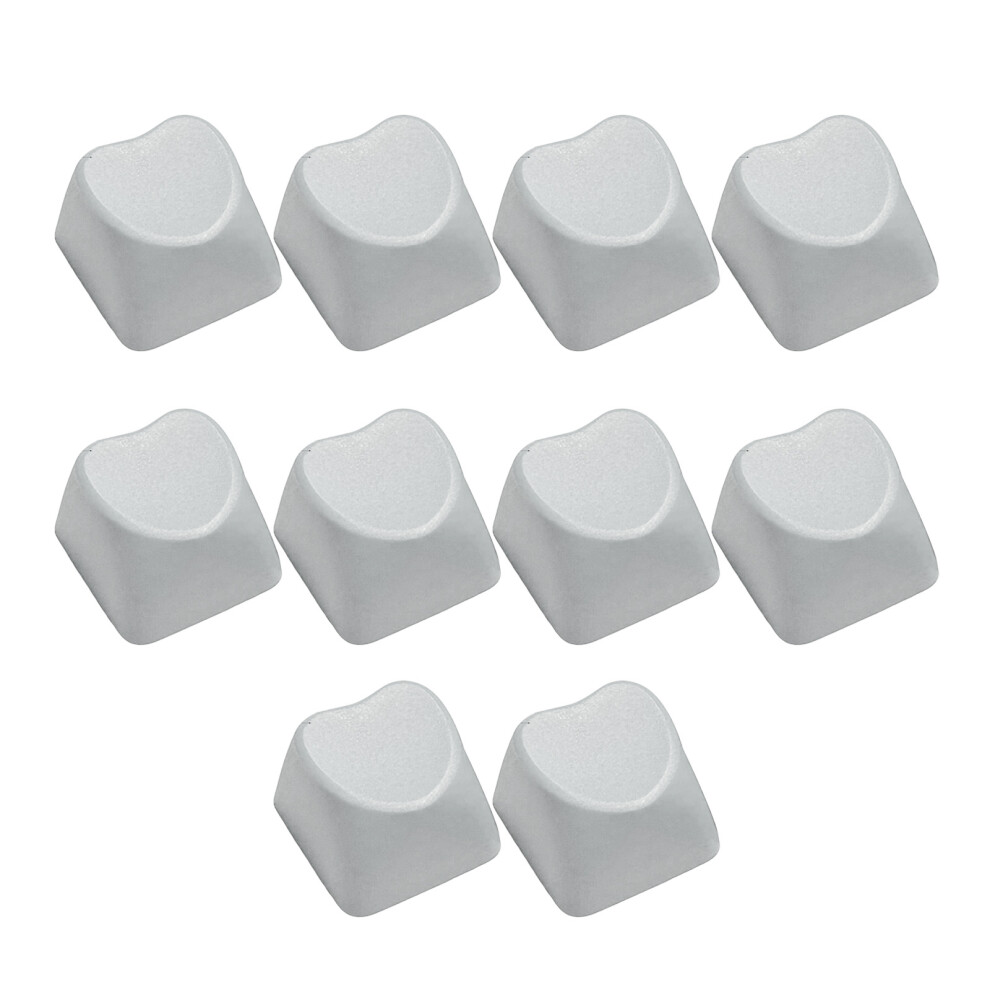 10Pieces Heart Shaped Keycaps 1U Layout High Quality Pbt- White 7704000186995