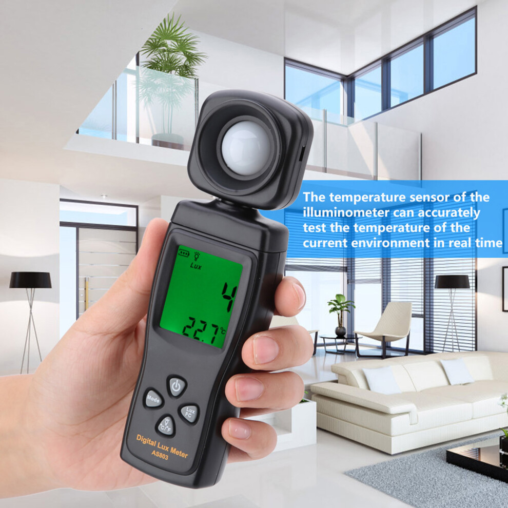 Mini Lcd Luxmeter As803 Brightness Meter 200,000 Lux 16.3X4.7x2.5cm Light 3381363661440