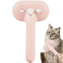 Pet Steam Brush For Cat Portable Shedding Comb Hair Removal Comb For Small Animals Puppy Kitten Horse Pink