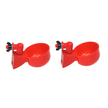 Plastic Poultry Water Bowl 2Pack, EasyClean Drinking Container For Chickens Quail Birds, Compact Coop Water Dispenser