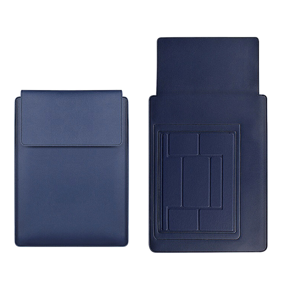 Laptop Stand Notebook Liner Bag Pu Leather-Royal 13-Inch Blue 7704000187534