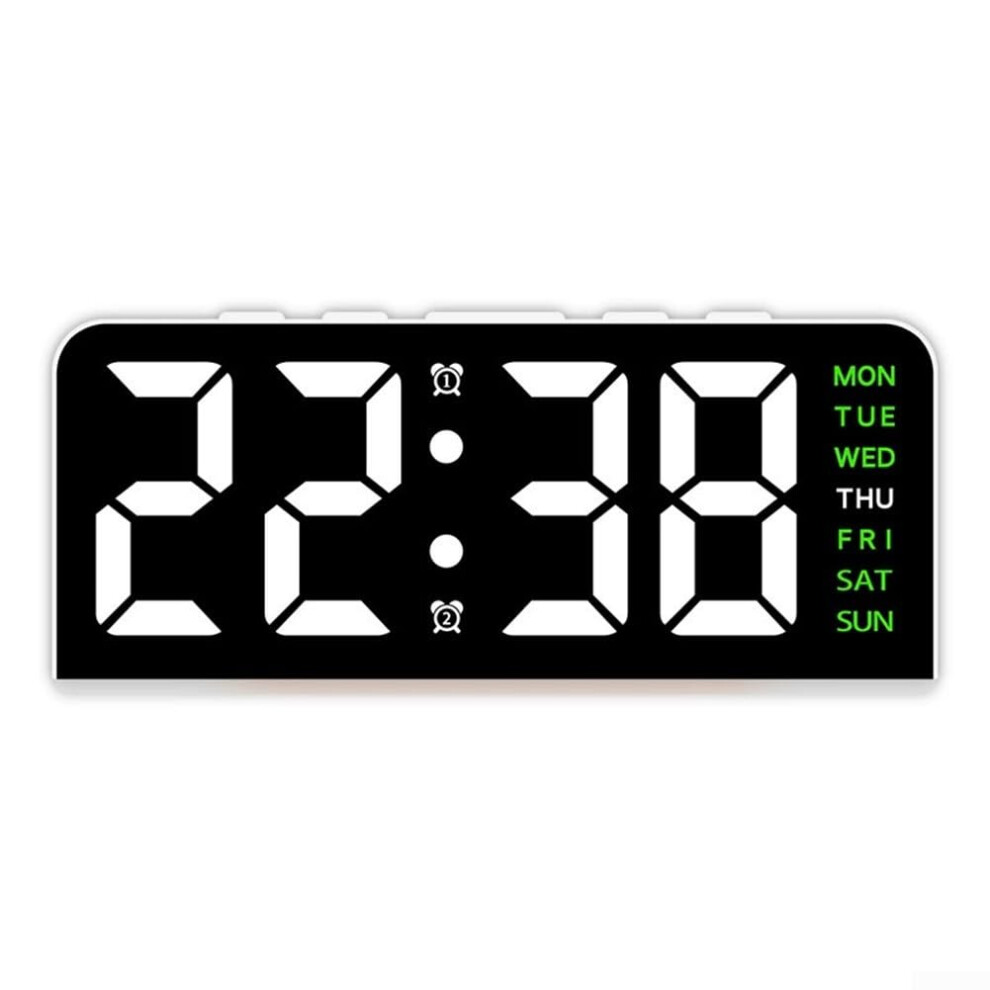 Digital LED Alarm Clock SoundActivated, Indoor Temperature Monitoring, Model F, Modern Decor