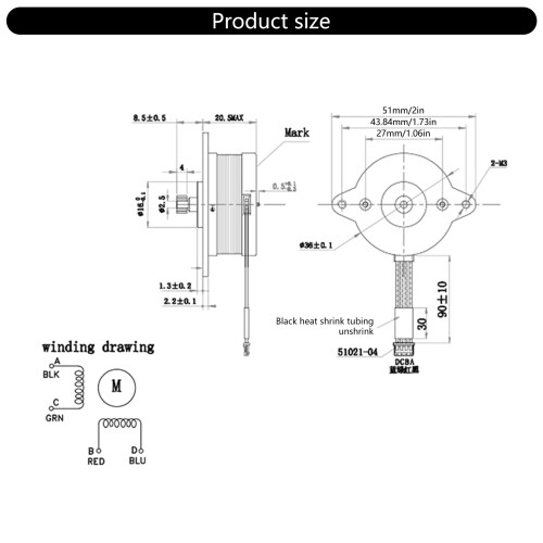 Precise Round Extruder Stepper Motor 1.8 Degree Step Angle High 2