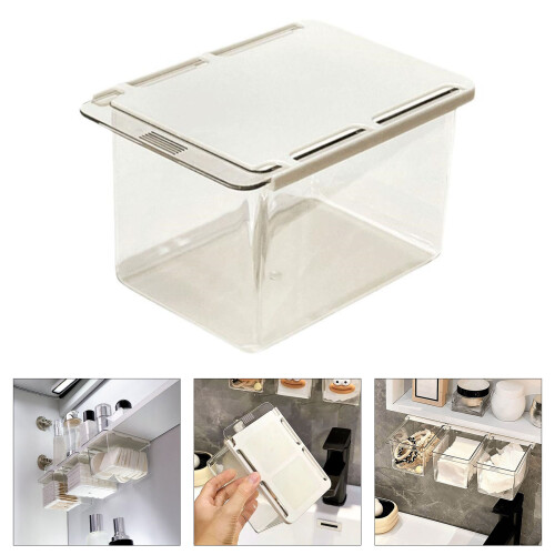 Sliding Drawer Dresser Container See-through Bathroom Placement 1