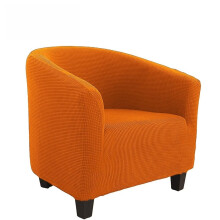 Tub Chair Covers 1 Piece, Soft Jacquard Stretch Slipcover, Breathable Orange Tub Chair Cover