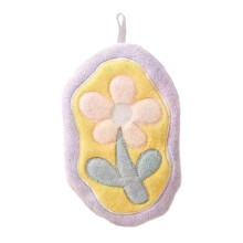 Elegant Flower Hand Towel Skin Friendly Plush Fabric-Purple