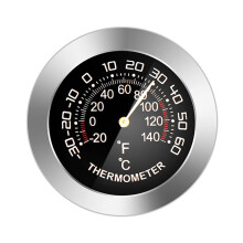 Car Temperature/Humidity Detector Meter Gauge Type Mechanical Metal Analog Thermometer/Hygrometer Ref: 2855