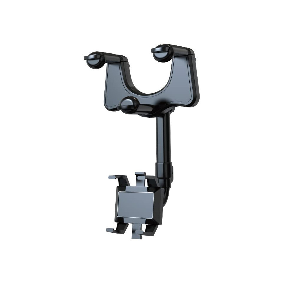 360 2in1 Rotatable and Retractable Rearview Mirror Phone Holder Universal Car Phone Mount For Most Smartphones