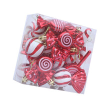 Holiday Plastic Ornament Christmas Tree Decoration Assorted-Red
