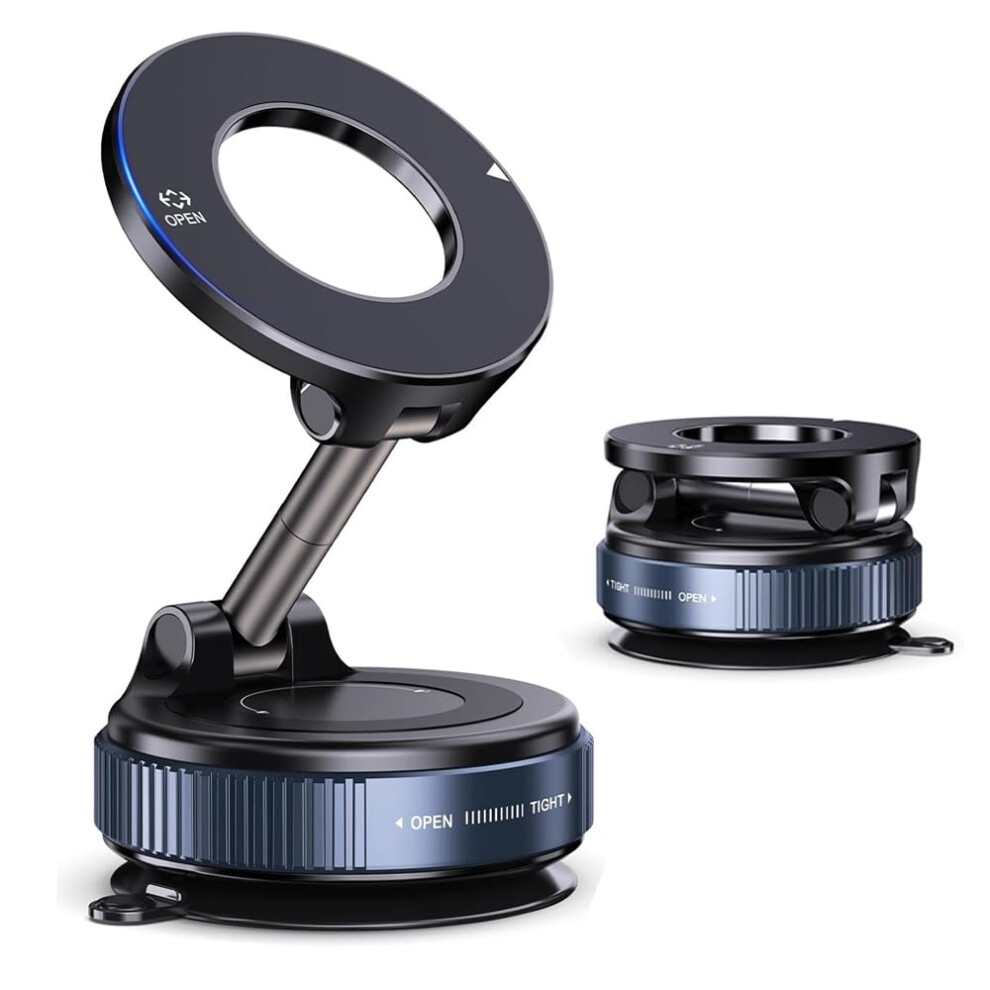Magnetic Car Phone Holder, Suction Mount, 360Degree Rotatable, Foldable, Adjustable Black 9339159400814