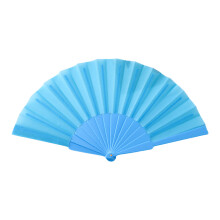 Large Folding Hand Fan Retro Cloth Fabric Fan Chinese-Lake blue
