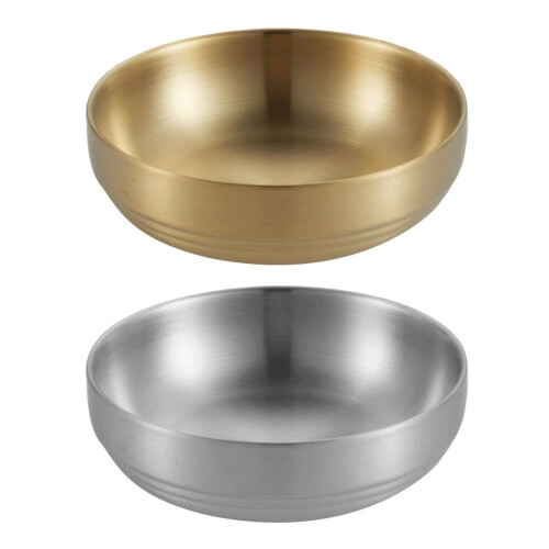 Stainless Steel Condiment Bowl Compacts Size Kitchen Round-gold 1