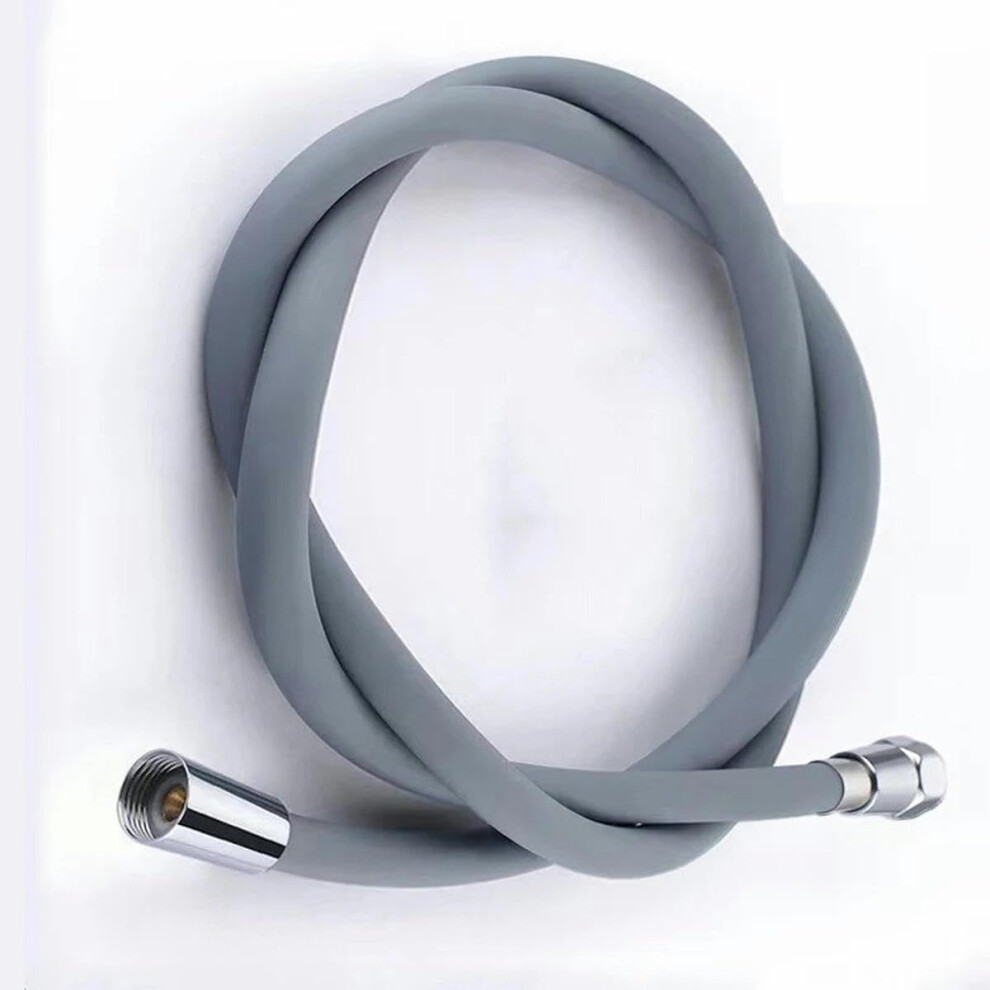 Soft Silicone Flexible Shower Hose Antiwinding 1.5M/2M Length Pressure Extension Black Grey 150Cm 9067246028091