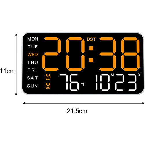 User Friendly Digital Clock Temperature Date And Week Display Voice Activation Adjustable Brightness Model F 1