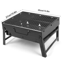 Portable Stainless Steel Folding BBQ Grill 35x27x19.5cm for Camping Outdoors