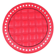 1 Stuks 18 Cm Kunstleer Ronde Tas Bodemplaat DIY Tassenaccessoire Rood