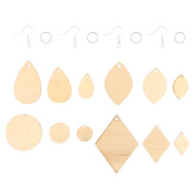 1 Set Mit 20 Unfertigen Holz Ohrringe Rohlinge Und Holz Anhänger