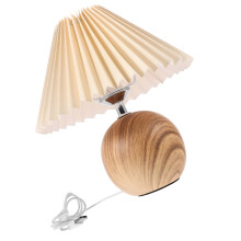 holzsockel tischlampe mit stoffbezug und usb
