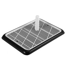 Potty Training for Dogs Washable Reusable Puppy Pad Holder Black 25.6 x 19.3 in With Column Dog Toilet Pad Tray