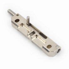 Flush Bolt LeftRight Symmetrical Door Hardware 2.9 Inch Lever Action Slide Bolt Lock 1Piece SilverRight