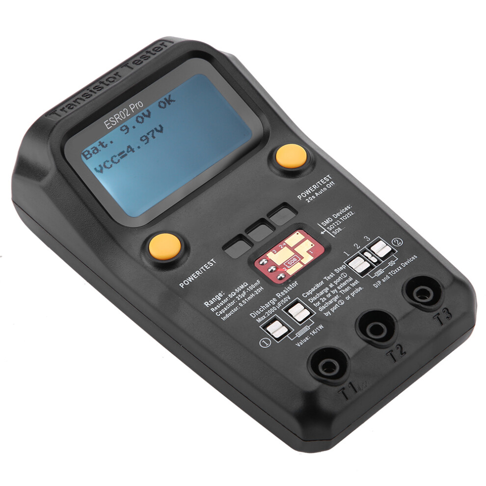 Esr02 Pro Digital Transistor Tester Smd Capacitor Inductance Meter, Black, 1484.5Cm 4671363673048