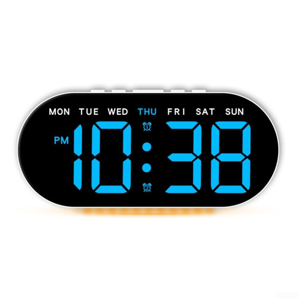 Digital Alarm Clock With LED Display Temperature Date Week, Dual Alarms Snooze, Adjustable Brightness