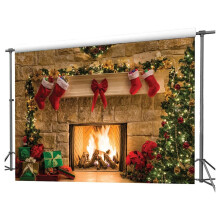Fondo fotográfico realista con temática navideña, impermeable y con detalles nítidos para uso en estudio o en casa.