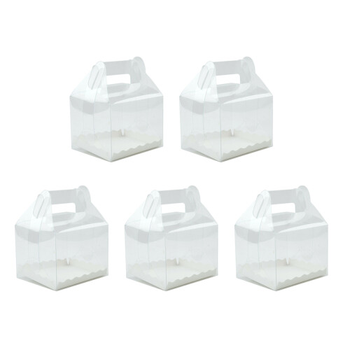 5Stk Transparente Kuchenboxen Mit Griff Für Backwaren 1