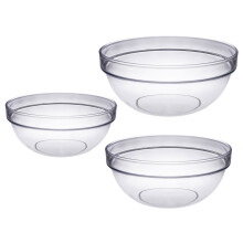 3Stk Obstschalen Salatschalen Mehrzweck Geschirr Transparent