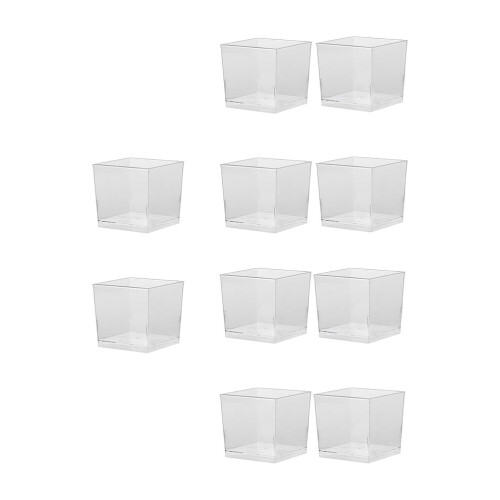 50Stk Einweg Pudding Kunststoff Transparent