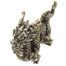 Brass Drachen Statue Chinesischer Figur Glücksbringer Reichtum