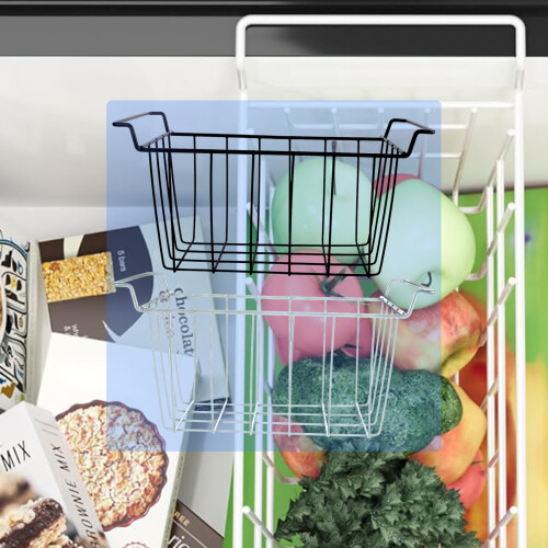 Lot De 2 Bacs De Congélation En Fil Métallique - Panier Rangement Congélateur 45x24.5x20 Cm, Organisateur Viande Et Aliments - 10