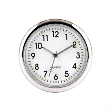 Quartz Clock for Car Dashboard WhiteB White Finish Analog Movement 12V Compatible Home Decor