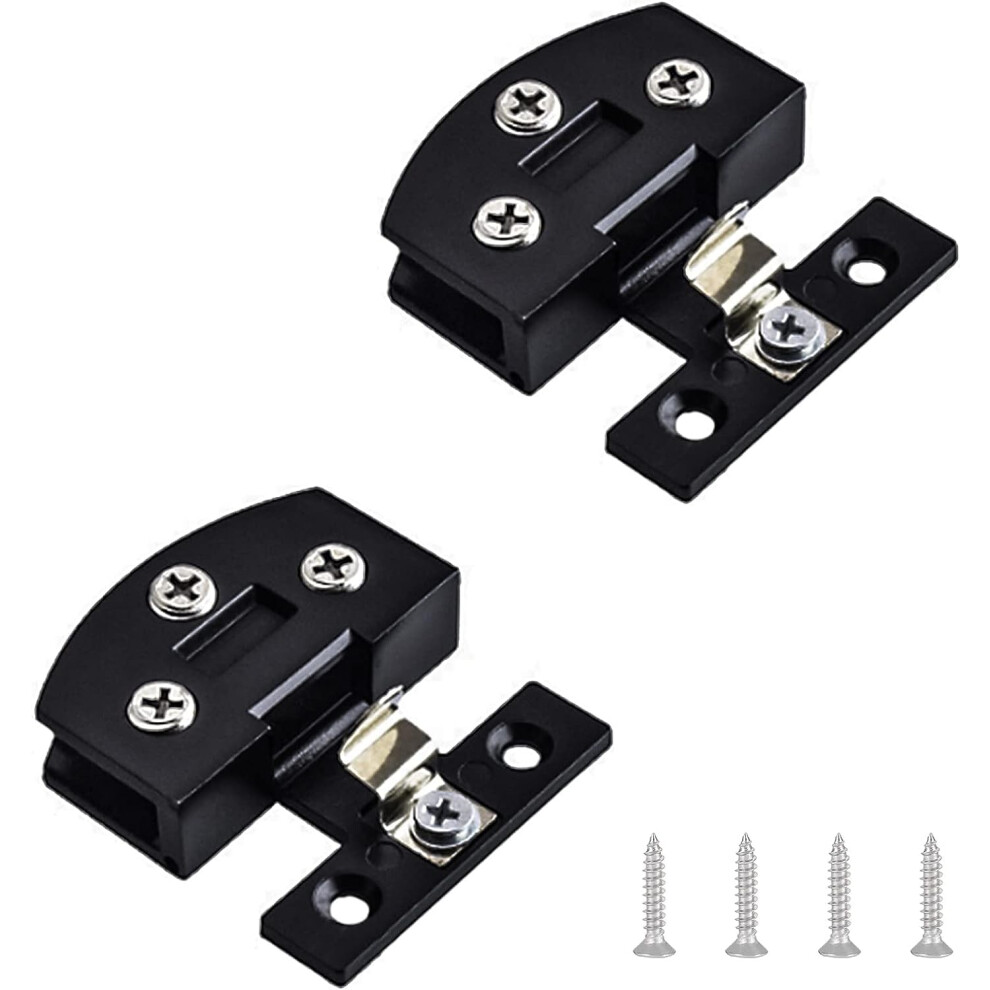 2Pcs Adjustable Zinc Alloy Sidemount Pivot Hinges 90Degree For 57Mm Frameless Glass Cabinet Door Black 9339159405895
