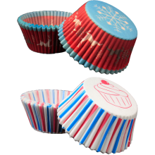 Festliche Cupcake-Förmchen, lebensmittelechtes, fettdichtes Papier, leuchtende Regenbogenfarben, ideal für Geburtstagsfeiern und