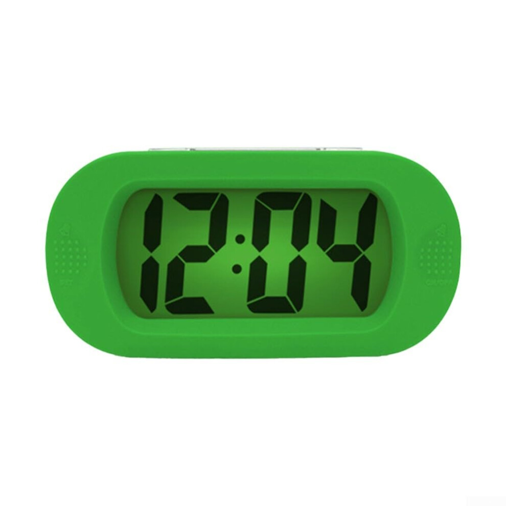 Compact Travel Alarm Clock Gentle Alarm Sound Large Snooze Button For Kids Portable Green