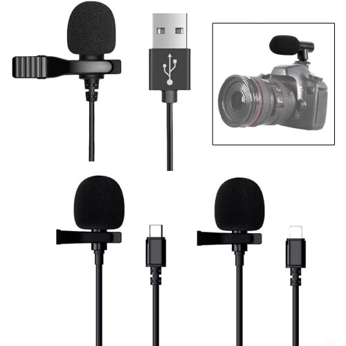 Lavalier Microphone Omnidirectional Pickup Pattern for Vlogging, Gaming, and Online Education, iPhone Compatible 1