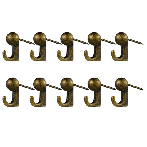 10Pcs Wall Hook Zinc Alloy Construction Strong Load-Bronze